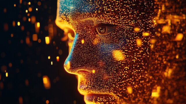 Digital code , concept of big data and technology. 3D Rendering