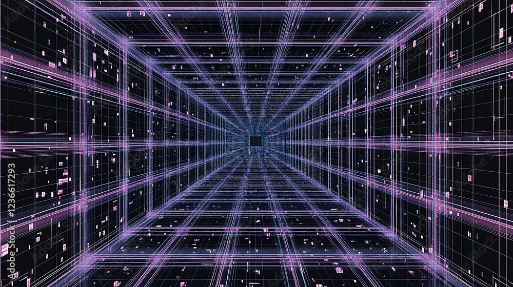 Aufkleber abstract digital corridor representing data streams