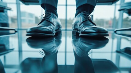 Reflective Polished Shoes, Business, Success, Modern Office