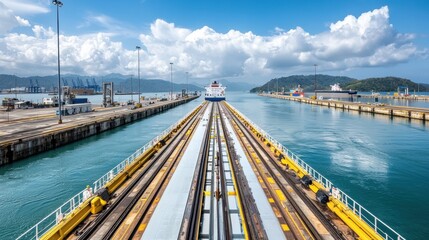 Obraz premium A scenic view of a vibrant harbor with boats and blue skies, reflecting calm waters.