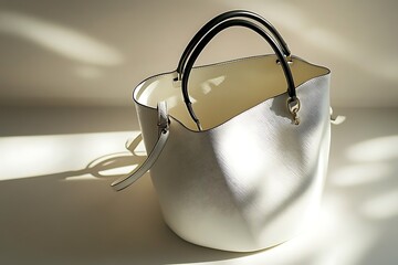 Elegant White Leather Tote Bag