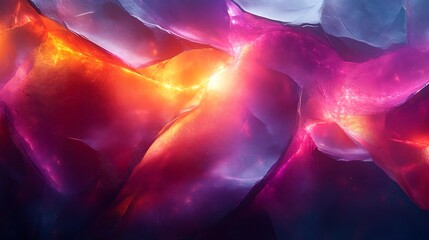 Obraz premium Abstract Colorful Crystal Formation Illuminated With Vivid Hues