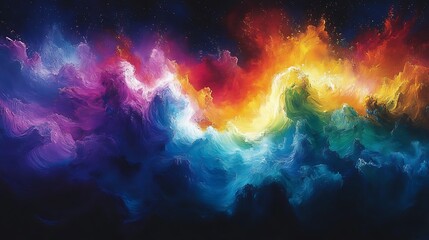 Fototapeta premium Abstract Cosmic Waves of Vibrant Hues