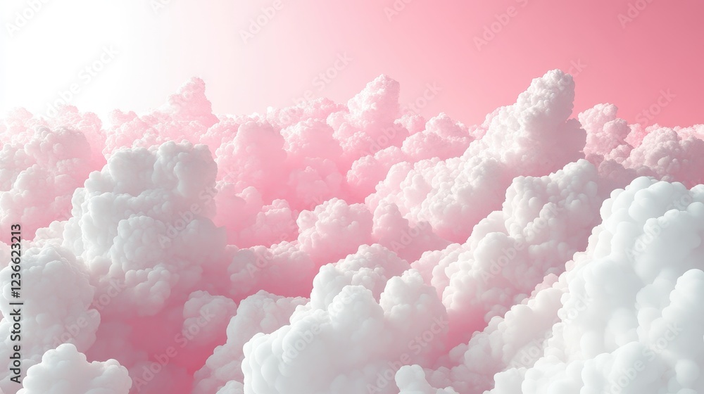 Canvas Prints soft pink and white clouds with a dreamy sky gradient