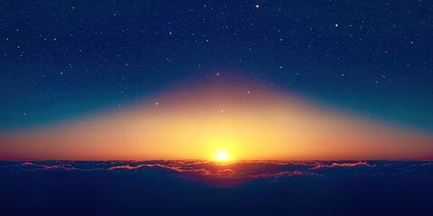 Fototapeta premium The sky is dark and the sun is setting