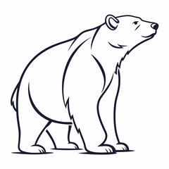 Simple a Bear line art vector design white background