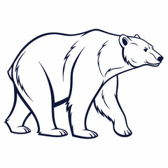 Simple a Bear line art vector design white background