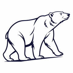 Simple a Bear line art vector design white background