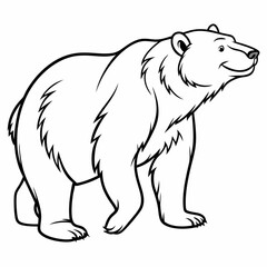 Simple a Bear line art vector design white background