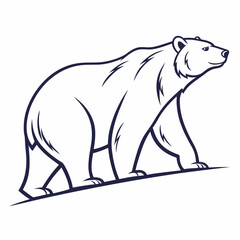 Simple a Bear line art vector design white background