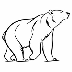 Simple a Bear line art vector design white background