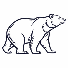 Simple a Bear line art vector design white background