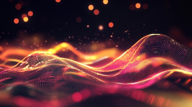 charts and graphs with blurred lines and glowing lights representing statistical analysis and data visualization concept