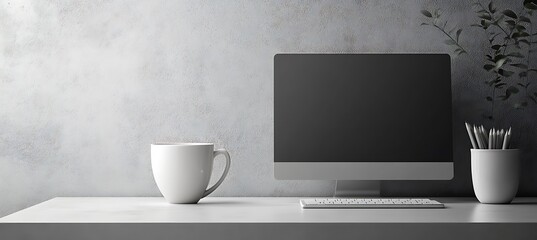 Obraz premium A clean and minimalistic office desk