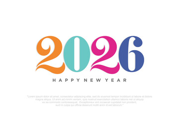 Happy new year 2026 design,2026 logo text design. new year celebration concept . Vector illustration