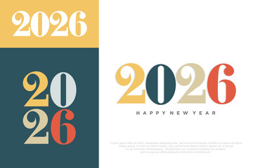 Happy new year 2026 design,2026 logo text design. new year celebration concept . Vector illustration