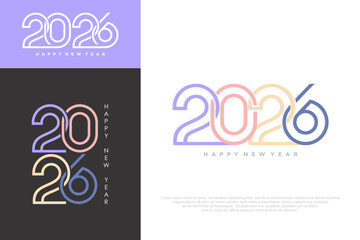 Happy new year 2026 design,2026 logo text design. new year celebration concept . Vector illustration