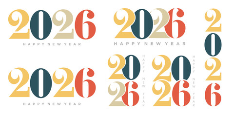 Happy new year 2026 design,2026 logo text design. new year celebration concept . Vector illustration