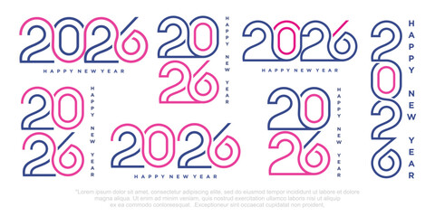 Happy new year 2026 design,2026 logo text design. new year celebration concept . Vector illustration