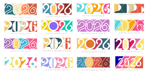 Happy new year 2026 design,2026 logo text design. new year celebration concept . Vector illustration