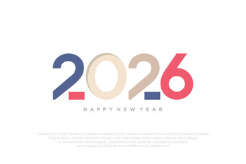 Happy new year 2026 design,2026 logo text design. new year celebration concept . Vector illustration