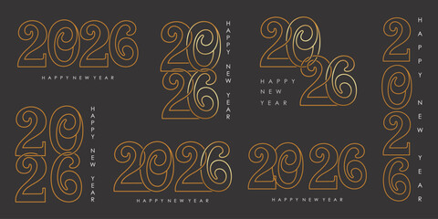 Happy new year 2026 design,2026 logo text design. new year celebration concept . Vector illustration