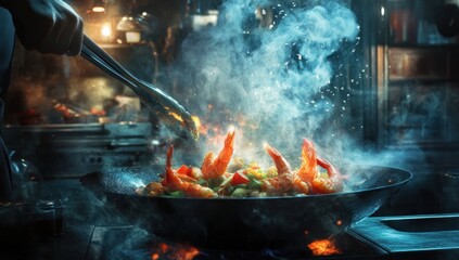 Culinary Masterpiece: Shrimp Stir-Fry in a Wok