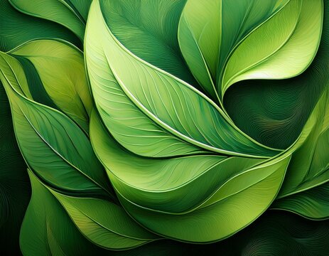leaf inspired green abstract background mimicking intricate patterns and textures for nature focused visuals