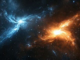 Fototapeta premium Cosmic Dance of Fire and Ice