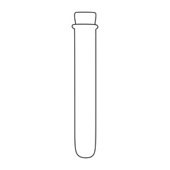 test tube with cork isolated lab equipment vector