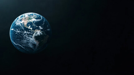 Satellite View Showcasing Earth With Vibrant Colors and Details From Space Against a Dark Background