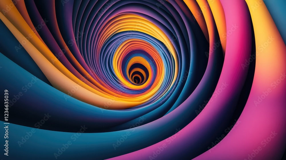 Poster vibrant abstract background with multicolored swirls and spirals creating a dynamic visual flow in a