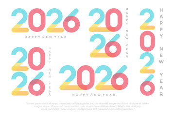 Happy new year 2026 design,2026 logo text design. new year celebration concept . Vector illustration