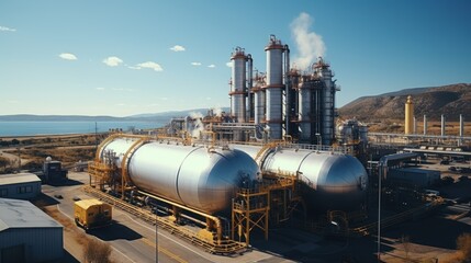 Coastal Industrial Complex: A Modern Refinery by the Sea