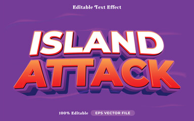 island attack editable text effect modern color shiny. bold Text style effect. Editable fonts vector files