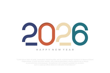 Happy new year 2026 design,2026 logo text design. new year celebration concept . Vector illustration