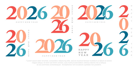 Happy new year 2026 design,2026 logo text design. new year celebration concept . Vector illustration