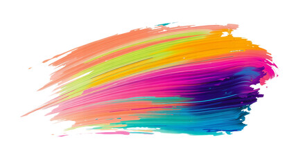Abstract Colorful Brushstrokes Painting with Vibrant Rainbow isolated from the background