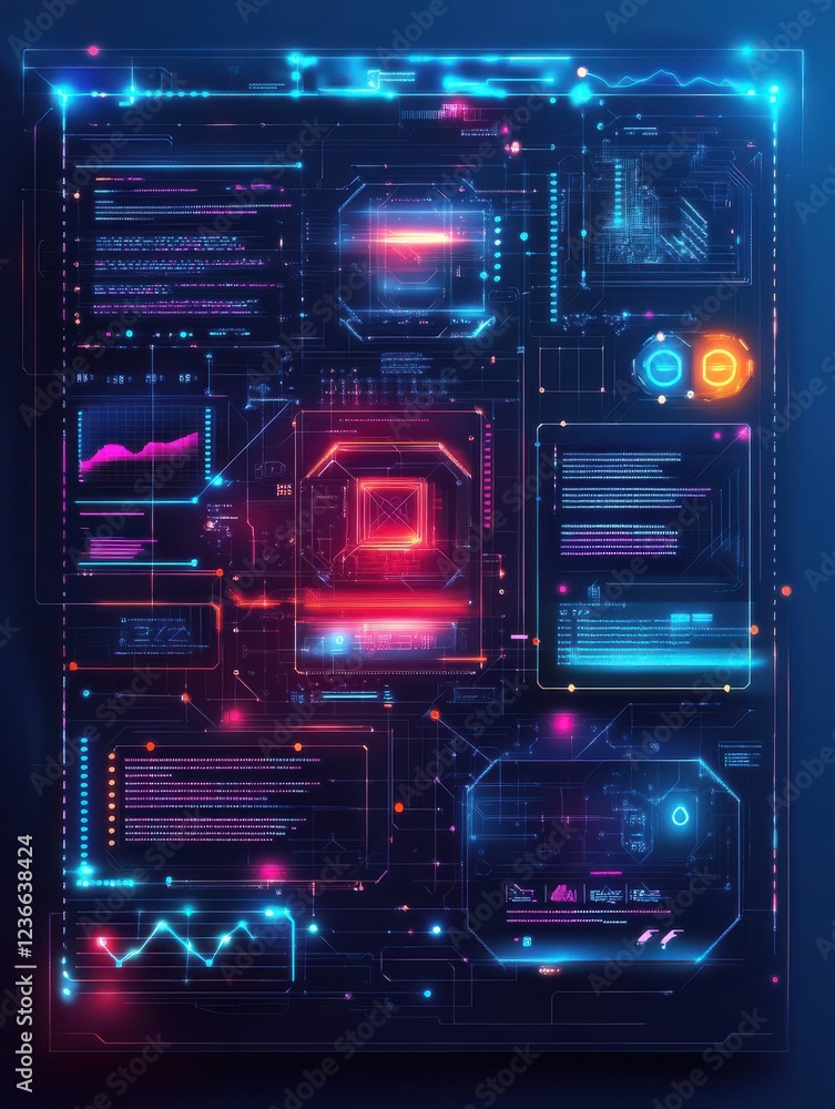 Poster it software solutions abstract concept vector illustrations.