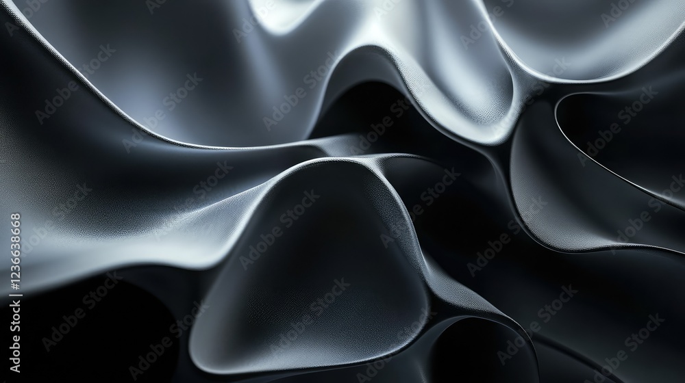 Poster high-resolution wavy gray background with a smooth, fluid texture for design elements