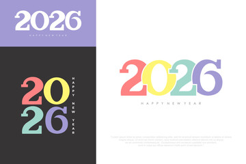 Happy new year 2026 design,2026 logo text design. new year celebration concept . Vector illustration