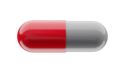 Medicine capsule pill isolated on white, transparent. Health care and pharmacy concept. 