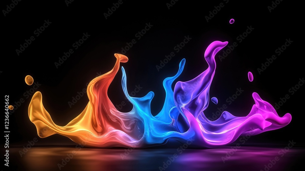 Poster dynamic color splash art abstract studio digital artwork vibrant environment close-up view creative 