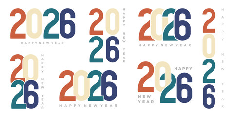 Happy new year 2026 design,2026 logo text design. new year celebration concept . Vector illustration
