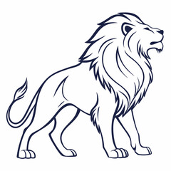 Simple a Lion line art vector design white background