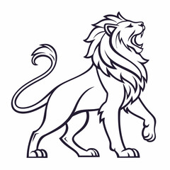 Simple a Lion line art vector design white background