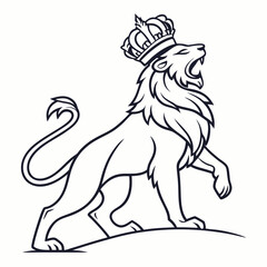Simple a Lion line art vector design white background