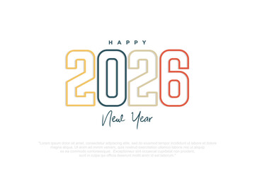 Happy new year 2026 design,2026 logo text design. new year celebration concept . Vector illustration