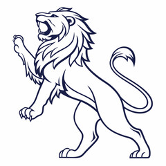 Simple a Lion line art vector design white background