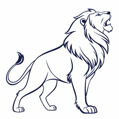 Simple a Lion line art vector design white background